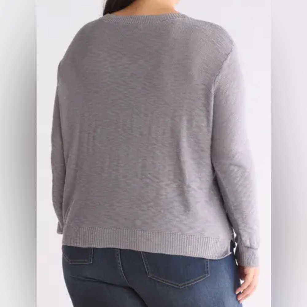 NWT [Vince Camuto] Drop Shoulder Long Sleeve Sweater in Carbon Womens Plus Sz 2x - Picture 3 of 6